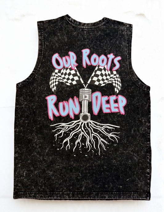 Rollin Euroz Distressed Black Stonewashed Sleeveless Shirt